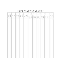 비밀취급인가자명부 비밀취급인가자명부